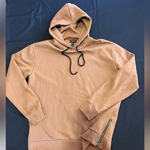 Tan hoodie with zippers on the sides , forever 21 size large